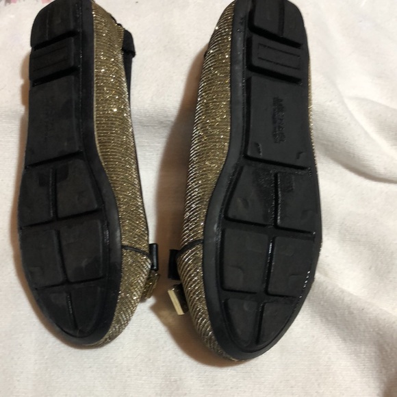 Michael Kors Little Girl Rover Chain Flats Shoes Gold Black - Picture 5 of 8